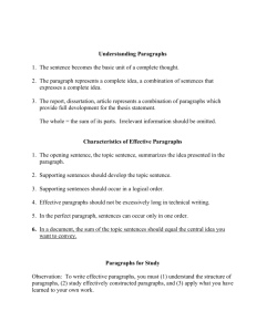 Paragraphs for Study