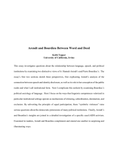 Arendt and Bourdieu Between Word and Deed