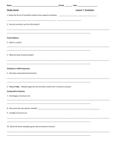 Lesson 7 Evolution Worksheet from Study Island