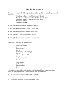 Exercise for Lesson 16 Problems 1 – 5 refer to the following code