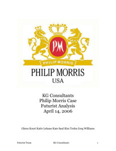 KG Consultants Philip Morris Case Futurist Analysis April 14, 2006
