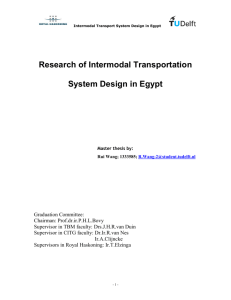 Research of Intermodal Transportation System Design in Egypt