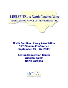 Conference Program (draft) - North Carolina Library Association