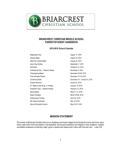 Introduction - Briarcrest Christian School