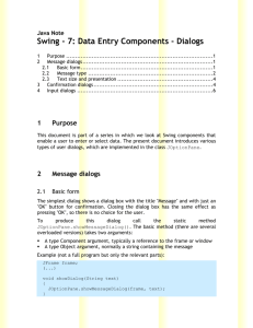 Swing: Data entry components