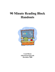 90-Minute Reading Block handouts