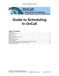 Guide to Scheduling in OnCall