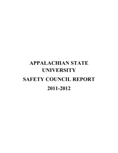 APPALACHIAN STATE UNIVERSITY SAFETY COUNCIL REPORT