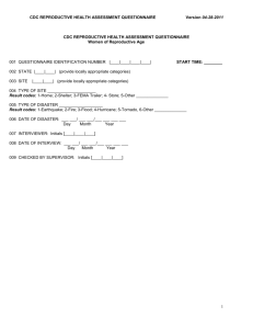 cdc reproductive health assessment questionnaire