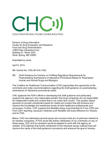 CHC Social Media Comment - Coalition for Healthcare