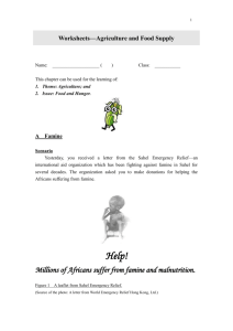 Worksheets—Agriculture and food supply