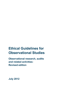 Ethical Guidelines for Observational Studies