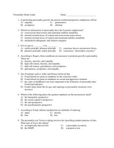Personality Study Guide - Central Wisconsin Christian School