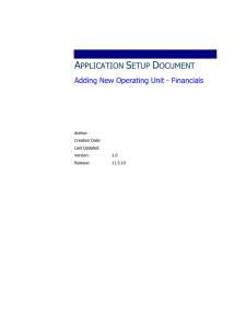 BR100 Application Configurations – Financials