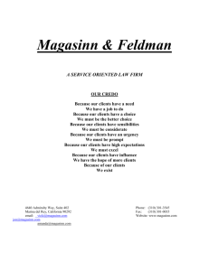 our credo - Magasinn & Feldman