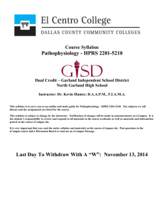 syllabus agreement - Garland Independent School District