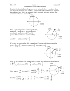 I want to talk about the basis of trigonometry, the unit circle
