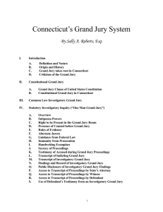 Connecticut's Grand Jury System