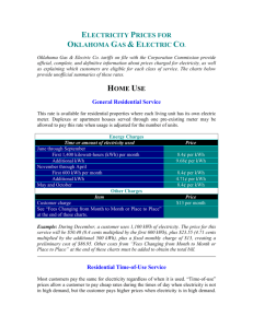 Rate Schedule for - Oklahoma Corporation Commission
