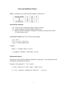 Units and Significant Figures