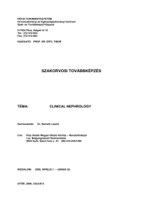 clinicalnephrology06ii - PTE-ÁOK II. sz. Belklinika és Nephrológiai