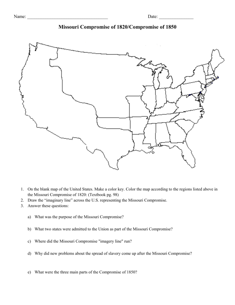 Civil War Map Worksheet