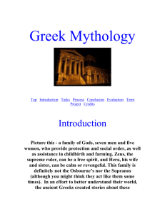 Mythology Web Quest