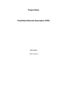 Feasibility Rationale Description