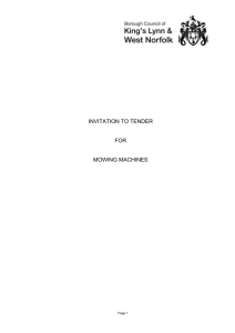 Invitation to Tender - Borough Council of King's Lynn & West Norfolk
