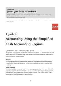 Guide To… Accounting Using the Simplified Cash