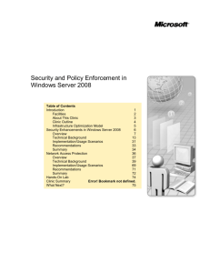 Methods of Security and Policy Enforcement