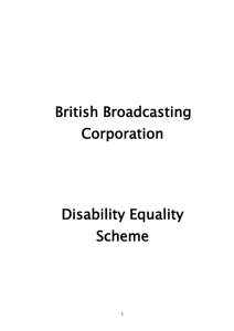 BBC Disability Equality Scheme