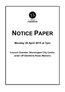 Agenda of Council Meeting - 20 April 2015