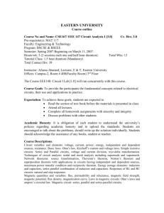 Course No and Name: CSE167/ EEE 147 Circuit Analysis I [3