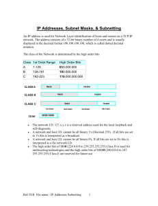 IP Addresses, Subnet Masks, & Subnetting