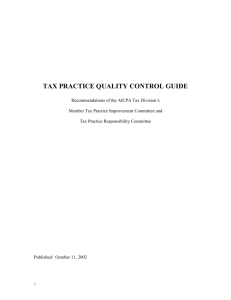 Tax Practice Quality Control