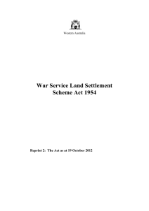 War Service Land Settlement Scheme Act 1954