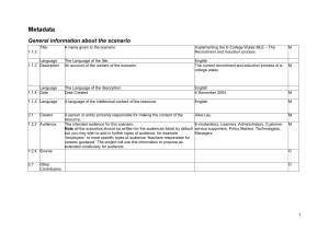 Scenario e-College Wales - JISC e