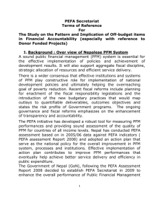 PEFA Secretariat Terms of Reference For The Study on the Pattern