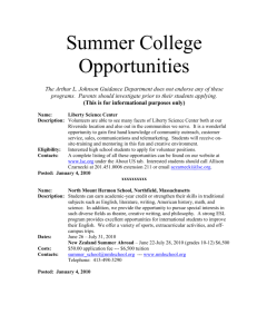 Summer Programs - Arthur L Johnson High School