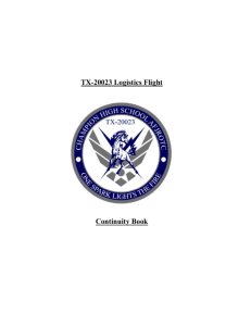Logistics Continuity Book Table of Contents