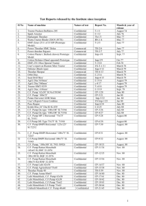 List of machine tested at NRFMT&TI, Hisar since inception