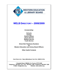 WELB Directory – 2008/2009 - Western Education and Library Board