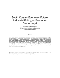 South Korean Economic Policy