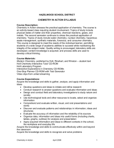 Chemistry In Action Syllabus