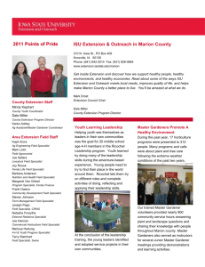 2011 Points of Pride County Extension Staff Mindy Kephart County