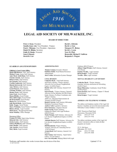 LEGAL AID SOCIETY OF MILWAUKEE, INC. BOARD OF