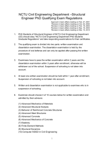 Structural Engineer PhD Qualifying Exam Regulations