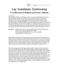 Lay Investiture Controversy Reading