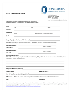 application form - Concordia University College of Alberta